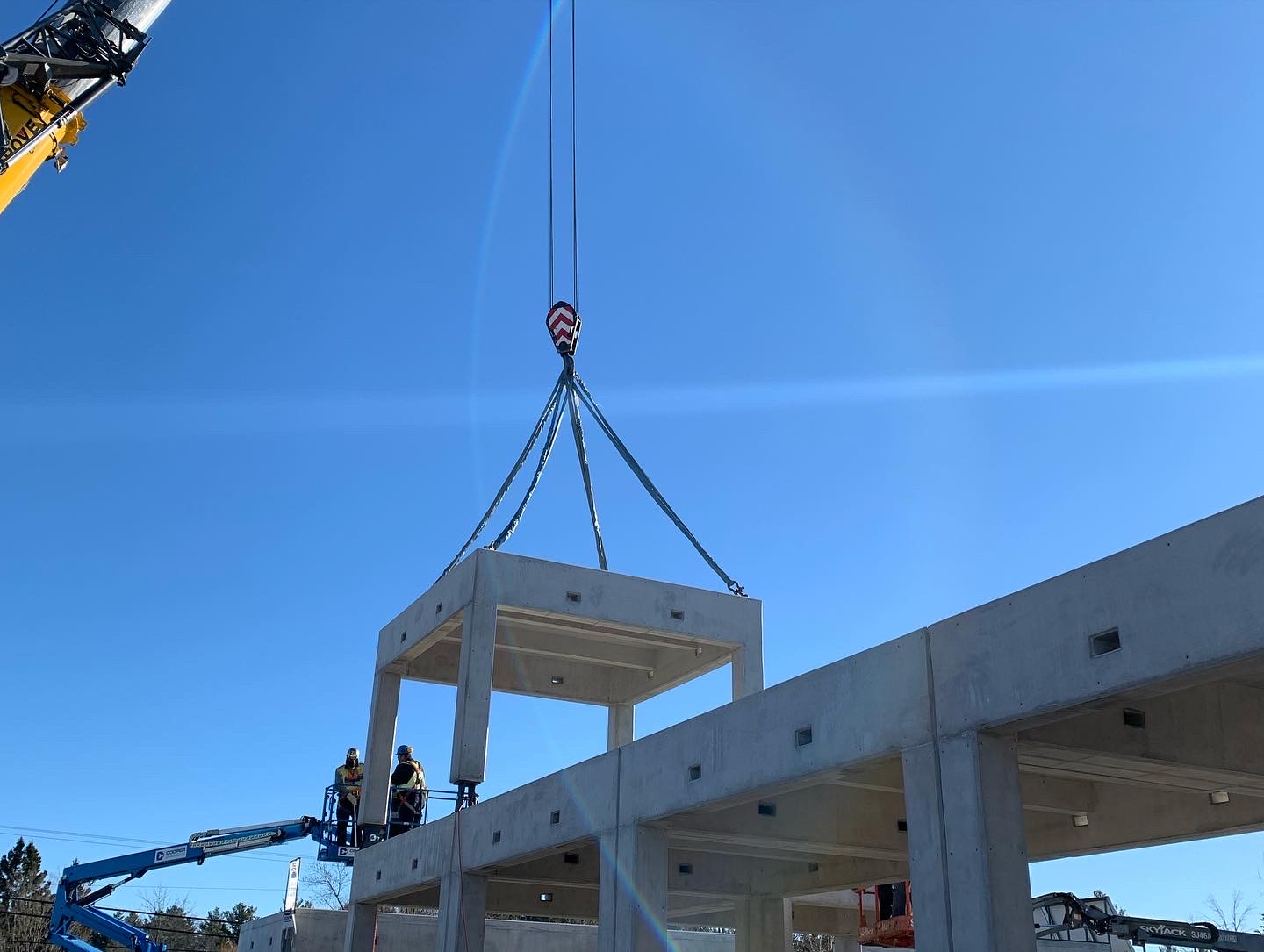 High-resolution Lodestar component being positioned by crane