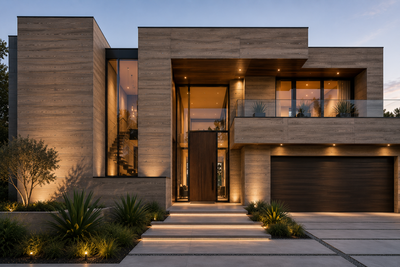 Wood-grain architectural concrete finish